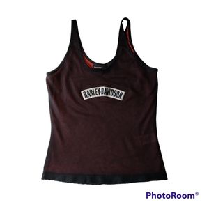Vintage Harley Davidson Layered Mesh Tank Top